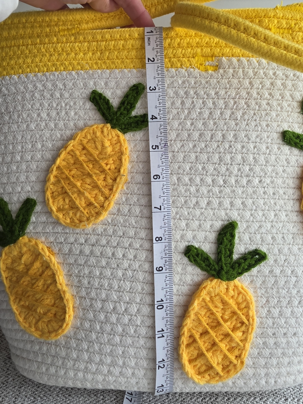 Yellow & White Pineapple Crochet Tote Bag - Picture 4 of 6
